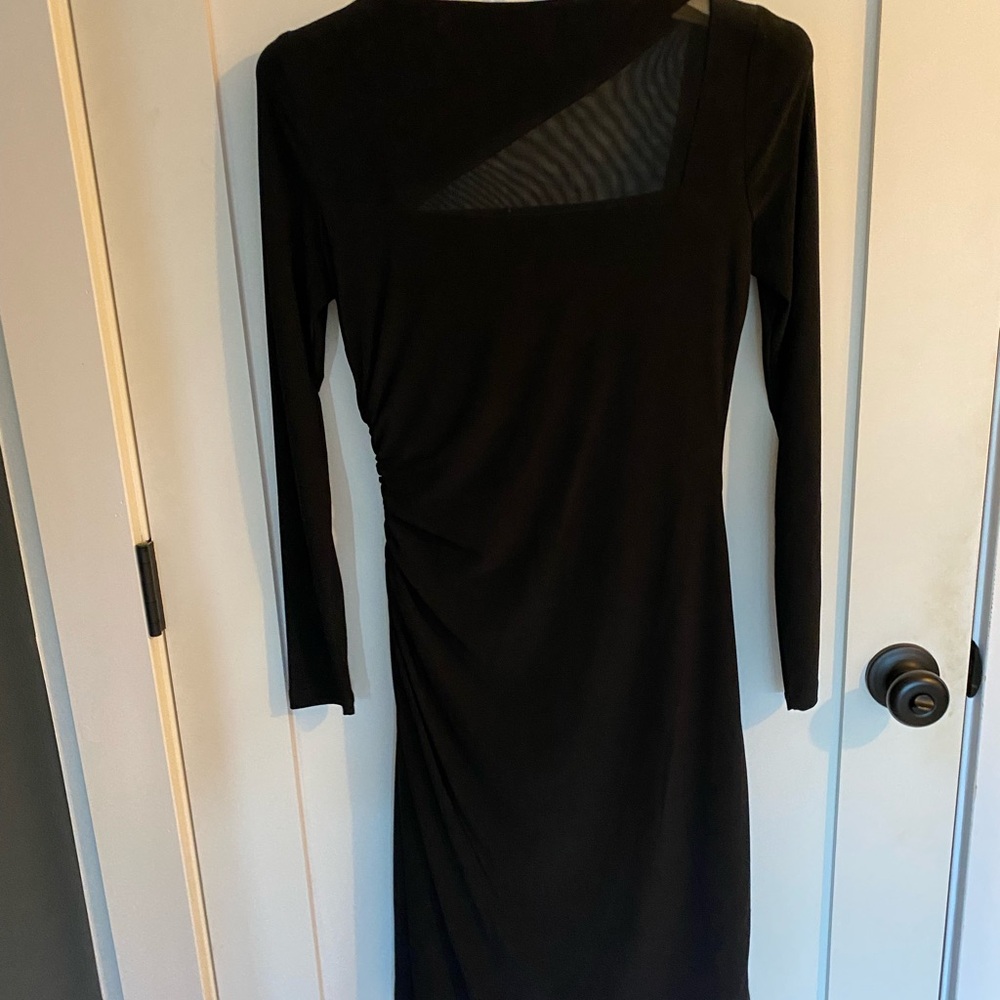 Ralph Lauren Black Dress with Mesh Inset